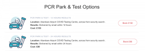 pcr testing menu price